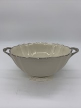 Lenox Valencia Handled Large Round Serving Bowl Silver Trimmed #114/500 W/COA - £51.45 GBP