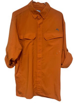 World Wide Sportsman Fishing Shirt Mens Sz M Orange Button Down Outdoor - £11.85 GBP