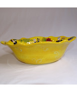 SUMMER LIVING BISTRO OVAL SERVING BOWL Yellow Grape Leaves Waiters Heavy... - $217.34 MXN