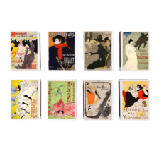 Set of 8 Match Boxes TOULOUSE LAUTREC art vintage Style Matchbox Holder box - £6.87 GBP