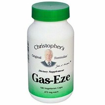 Christopher&#39;s Gas-Eze - 475 mg - 100 Vegetarian Capsules - £15.10 GBP