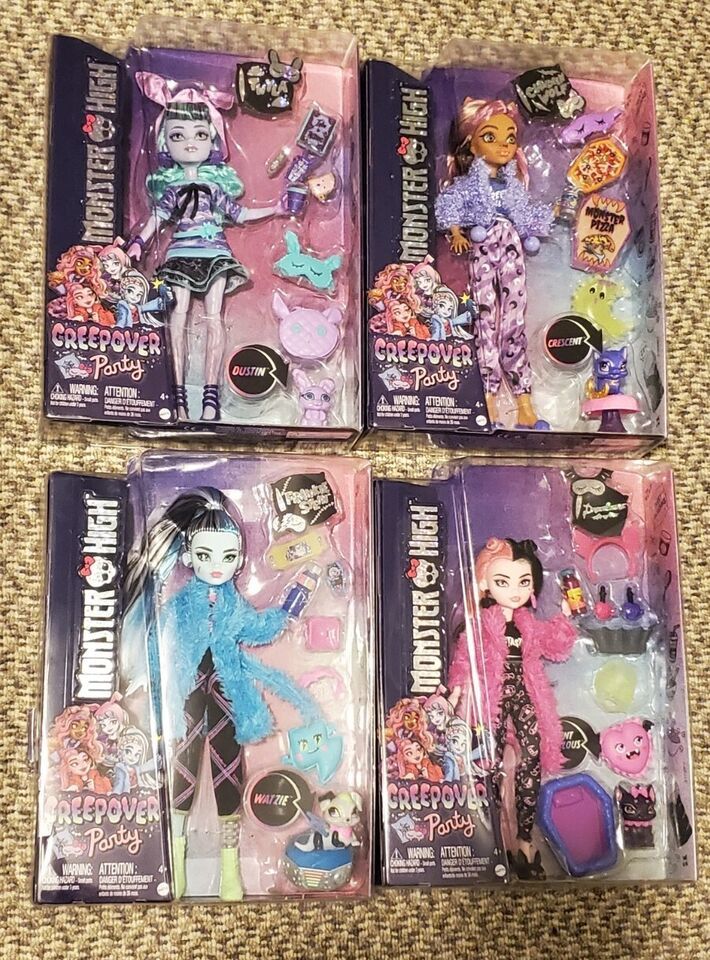 NIP Monster High Creepover Party Doll Lot Frankie Twyla Draculaura ...