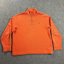 Vintage Polo Ralph Lauren 1/4 Zip Sweater Mens XL Orange Cotton Distress... - $547.06 MXN
