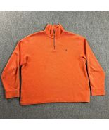 Vintage Polo Ralph Lauren 1/4 Zip Sweater Mens XL Orange Cotton Distress... - $41.78 CAD