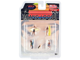 Hang Loose 5 piece Diecast Set 4 Surfer Figures 1 Dog Limited Edition to 4800 Pc - £18.91 GBP