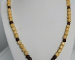 Vintage Brown TIKI Beach Beaded Necklace 19&quot; Retro Costume Jewelry - £9.48 GBP