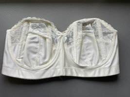 Delicates Vertical Stays Briday Ivory Strapless Lace Bow Bra Size 34D - $24.25