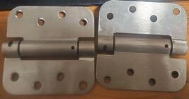 Lot of 2 R19063 57YM Hinges 4" x 4" Silver Finish SH404-01 Round Corner - $8.90