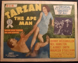 Johnny Weissmuller (Tarzan The Ape Man) Rare Re Release Title Lobby Cardcard - £155.69 GBP