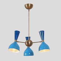 Italian Style Three Arms Six Lights Bulb Brass Sputnik Chandelier Light Fixture - £214.06 GBP