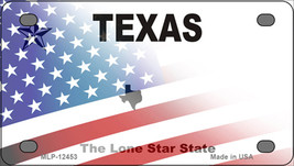 Texas Half American Flag Novelty Mini Metal License Plate Tag - £11.67 GBP