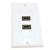 Hdmi Wall Plate (Dual) Direct Straight Degree Feed-Thru White - $21.84