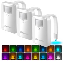 Toilet Night Light 3 Pack, Motion Sensor Activated Led 16 Color Glow Bowl Lamp F - £26.88 GBP