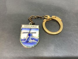 Vintage Souvenir Keyring Holland Keychain Windmill Ancien Porte-Clés Hollande - £5.67 GBP