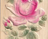Vtg Cartolina - Airburshed Goffrato Alto Rilievo Compleanno Greetings Rose - $9.16