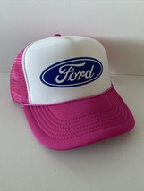 Vintage Ford  Trucker Hat adjustable Hot Pink Automobile Truck  SnapBack - £13.77 GBP