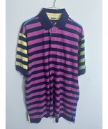 Tommy Hilfiger Multicolor Striped Colorblock Short Sleeve Polo Shirt Siz... - $29.69