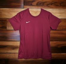 NIKE Womens Maroon Athletic Shirt Size Medium Burgundy Dri Fit - $29.92