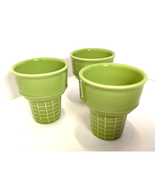 Pfaltzgraff Ceramic Ice Cream Cone Green Waffle Pastel Spring - Cups Lot... - $387.45 MXN