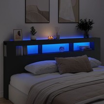 vidaXL Led Headboard Black Engineered wood 86.6 in x 7.3 in x 40.7 in - $471.92 CAD