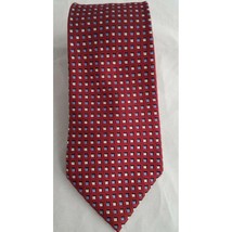 Jos A Banks Signature Collection 100% Silk Tie Red Checked Blue White 62&quot; - £11.84 GBP