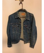 LEVIS STRAUSS TAB DENIM JACKET LIGHT BLUE SIZE medium FITTED VINTAGE EUC - $106.96 CAD