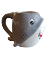 Shark Mug Cup Eccolo Friendly Super Cute Gray White Big Smile 6&quot;x4.5&quot; Used - £6.76 GBP