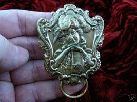 (#E-457) Coy Victorian lady brass Eyeglass pin pendant ID badge holder - £15.37 GBP