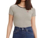 Levi&#39;s Women&#39;s Striped Short Sleeve Tee Size Stretch Cotton Size XS Beig... - £7.82 GBP