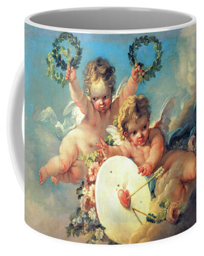 Primary image for 15 oz. coffee mug Love target Cupid Cherub la cible damour francois boucher