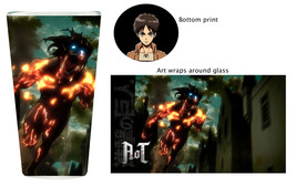 Attack on Titan Black Pint Glass Eren Glows in the Dark NEW UNUSED - $7.84