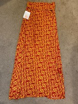 Lularoe NWT Full Length Stars Geometric Red Orange Maxi Skirt - Size XS - $23.16