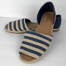 G H Bass Women&#39;s Size 9M Trish Striped Fabric SlipOn Open Toe Sandals Bl... - £23.91 GBP
