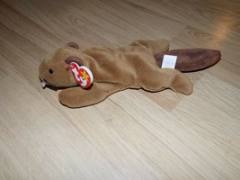 TY Beanie Baby Bucky the Beaver 1995 Retired with Tags Plush Animal - £9.59 GBP