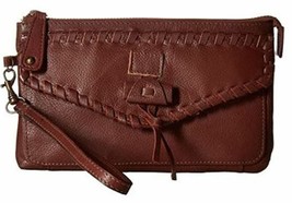 Genuine Lucky Brand Brown Brandy Chimayo Leather Wristlet Clutch Wallet Msrp - £36.94 GBP