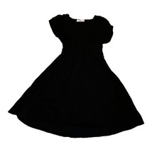 Seventeen Stars Full Skirt Solid Black Dress Small Puffy Sleeves Formal ... - £22.06 GBP