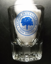 Connecticut College New London Shot Glass Double Size Clear Glass Blue COA - £6.31 GBP