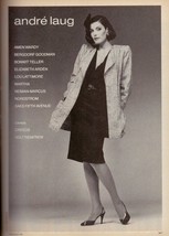 1986 Audre Laug Sexy Brunette Long Legs Bob Krieger Vintage Fashion Print Ad 80s - £4.59 GBP