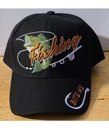 FISHING POLE FISH HOOK BITE ME FISHERMAN OUTDOOR BASEBALL CAP HAT ( BLACK ) - $11.83