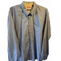 Wrangler Premium Shirt Men’s 3XL Gray Wrinkle Resist Check Western Cowbo... - $14.85