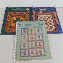 Lot of 3 Quilting Books Sunbonnet Sue Stars Across America Braided Border Sewing - £15.21 GBP