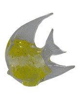Vintage Art Glass Angel Fish Paperweight Murano Style Studio Yellow Nautical - £11.06 GBP