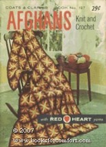 Afghans Knit and Crochet Patterns Book No 127 [Paperback] Coats & Clark Inc 1961 - $8.56