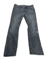 Heritage1981 Button Fly Distressed Men Jeans 34x32 Denim Pants Straight Leg - £17.42 GBP