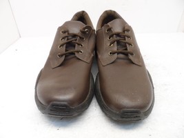 Rocky Men&#39;s Low-Cut Oxford Work Shoes 6138 Brown Leather Size 11.5M - £59.79 GBP