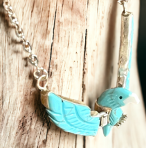 Navajo Flying Eagle Necklace Turquoise Ben Livingston Native American Zu... - £111.84 GBP