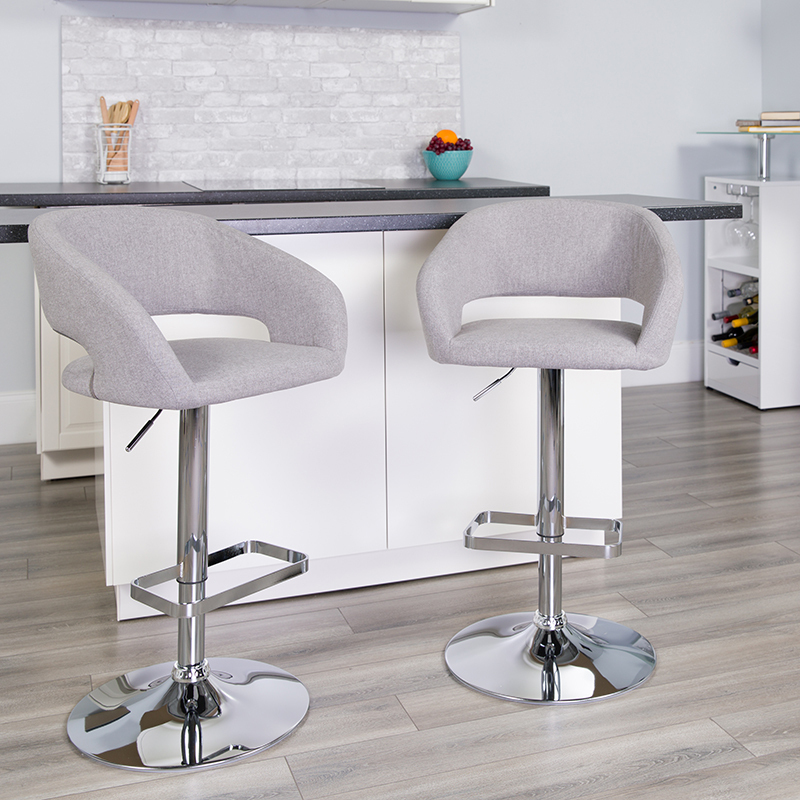 Gray Fabric Barstool CH-122070-GYFAB-GG