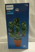 Philips Color Changing Christmas Cactus LED Lighted Battery Decoration Timer - £31.44 GBP