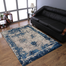 Rugsotic Carpets Machine Woven Oriental Area Rug In Beige And Blue - £56.53 GBP+