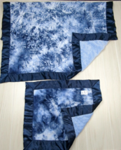 The Baby Guy blue tie dye minky dot Reversible Baby Blanket security lov... - $19.79